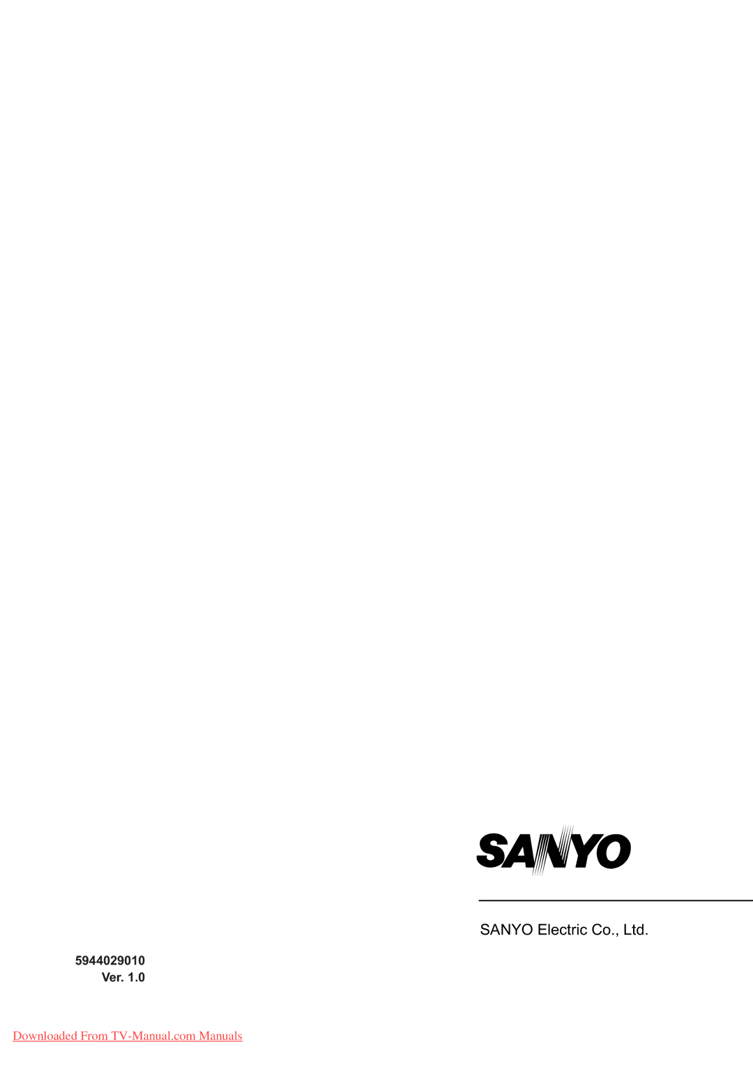 Sanyo LCD-26XR7 instruction manual 5944029010 Ver 