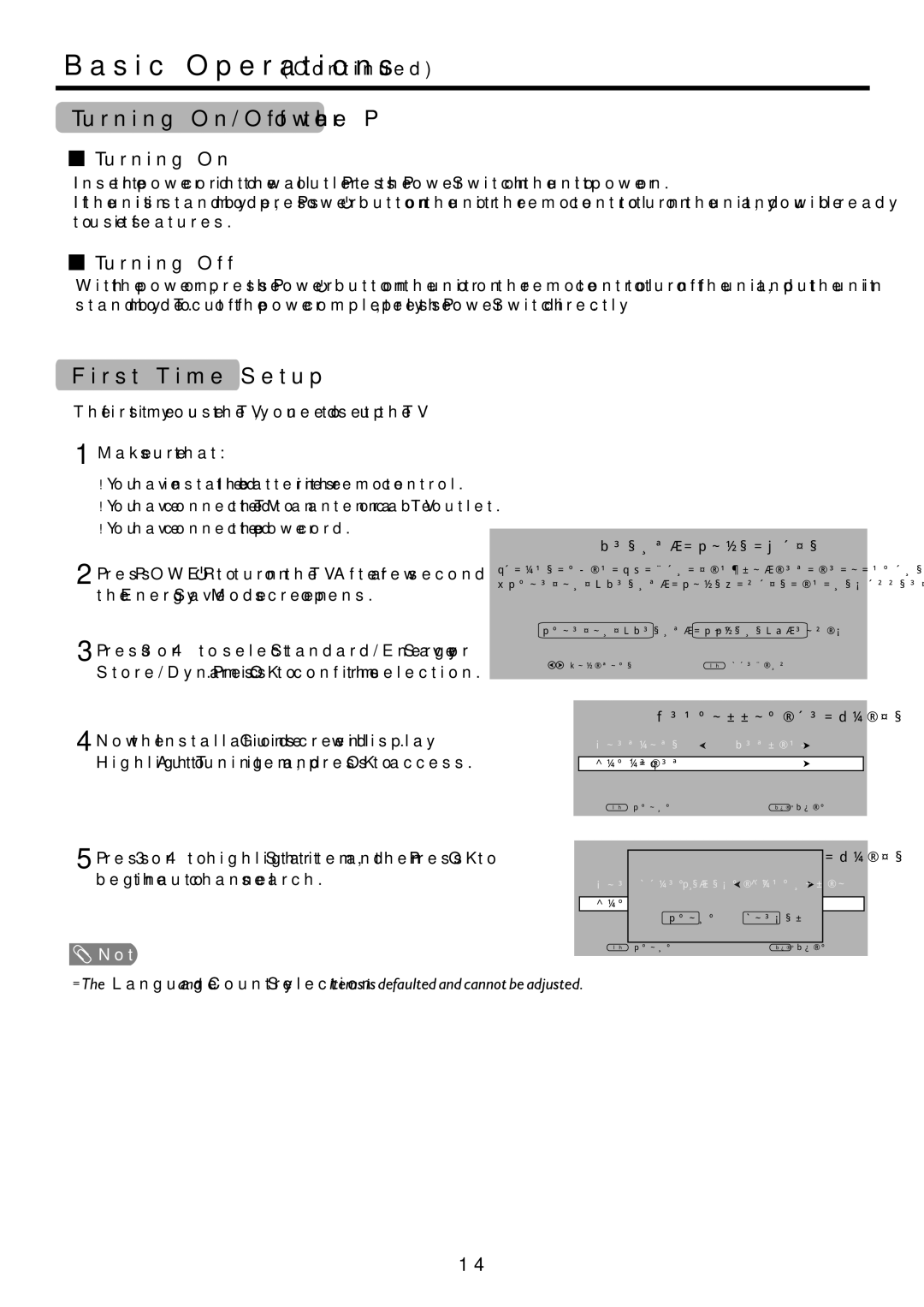 Sanyo LCD-37XR9DA instruction manual Turning On/Off the Power, First Time Setup, Turning Off 