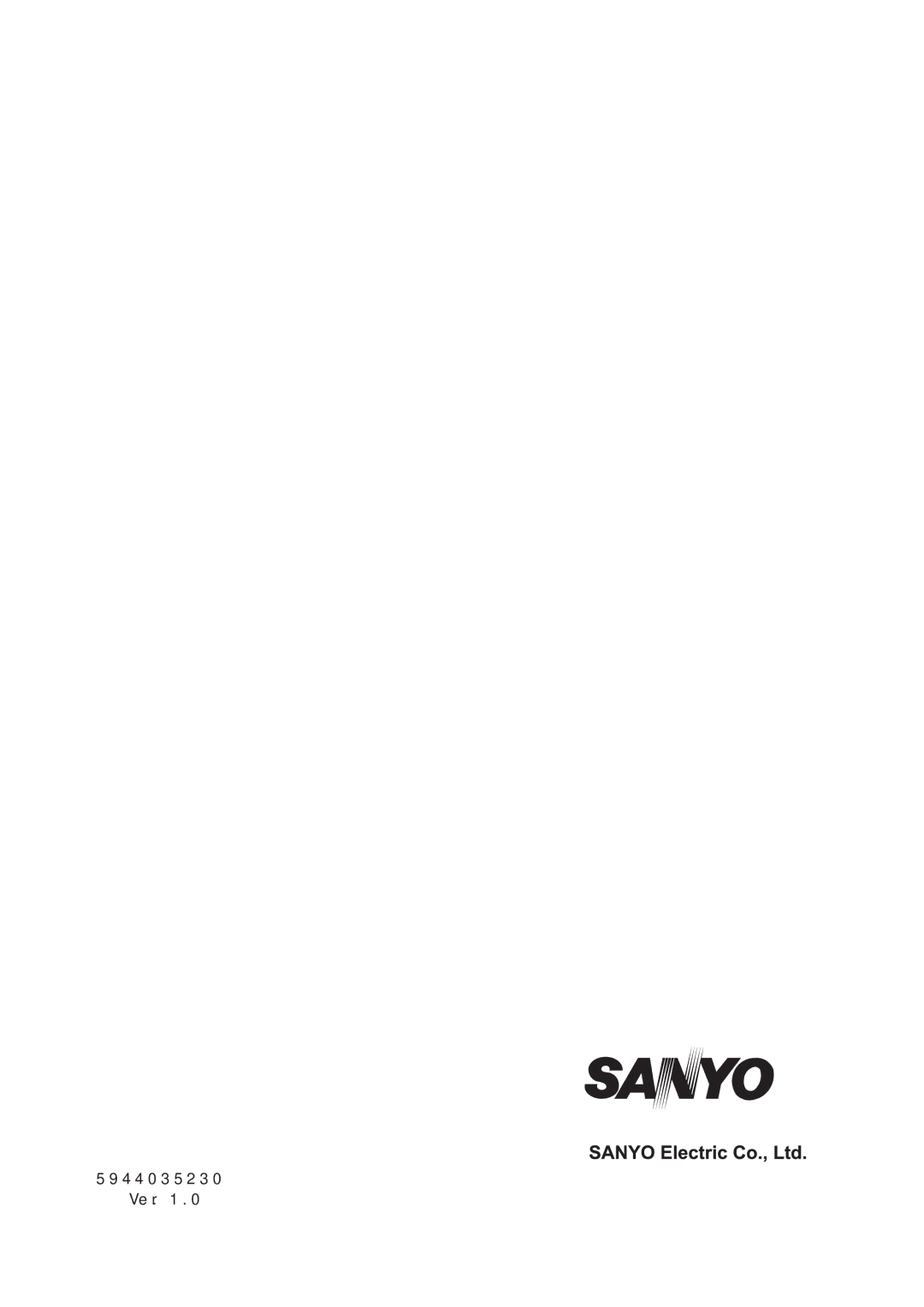 Sanyo LCD-37XR9DA instruction manual 5944035230 Ver 