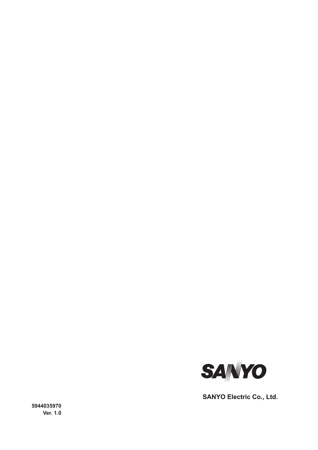 Sanyo LCD-37XR9SDA instruction manual 5944035970 Ver 