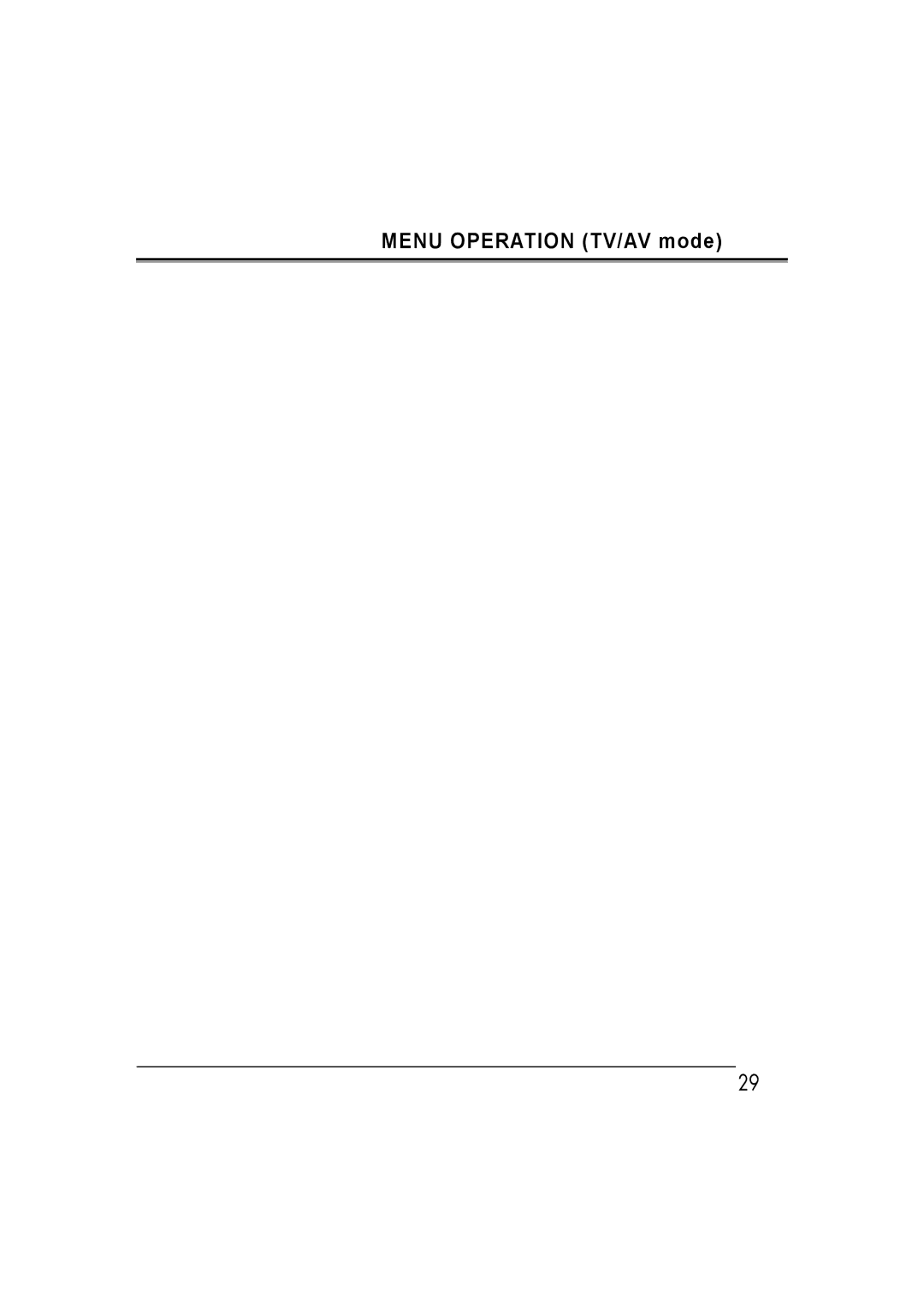 Sanyo LCD-26E30A, LCD-42E30FA, LCD-19E30A, LCD-32E30A owner manual Menu Operation TV/AV mode 