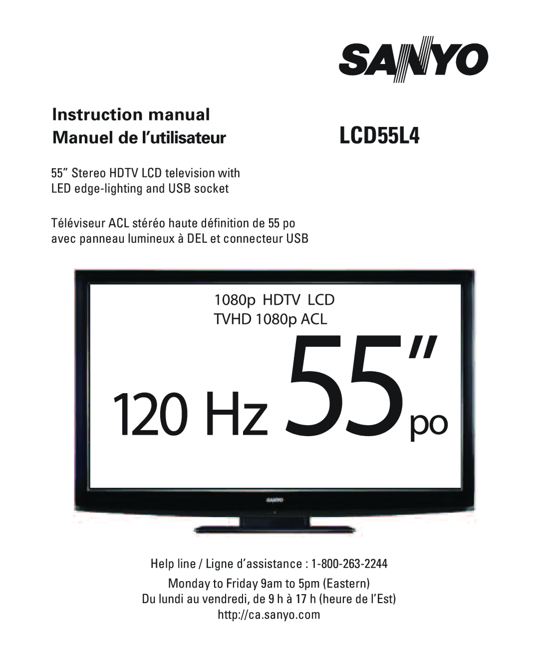 Sanyo LCD55L4 instruction manual 