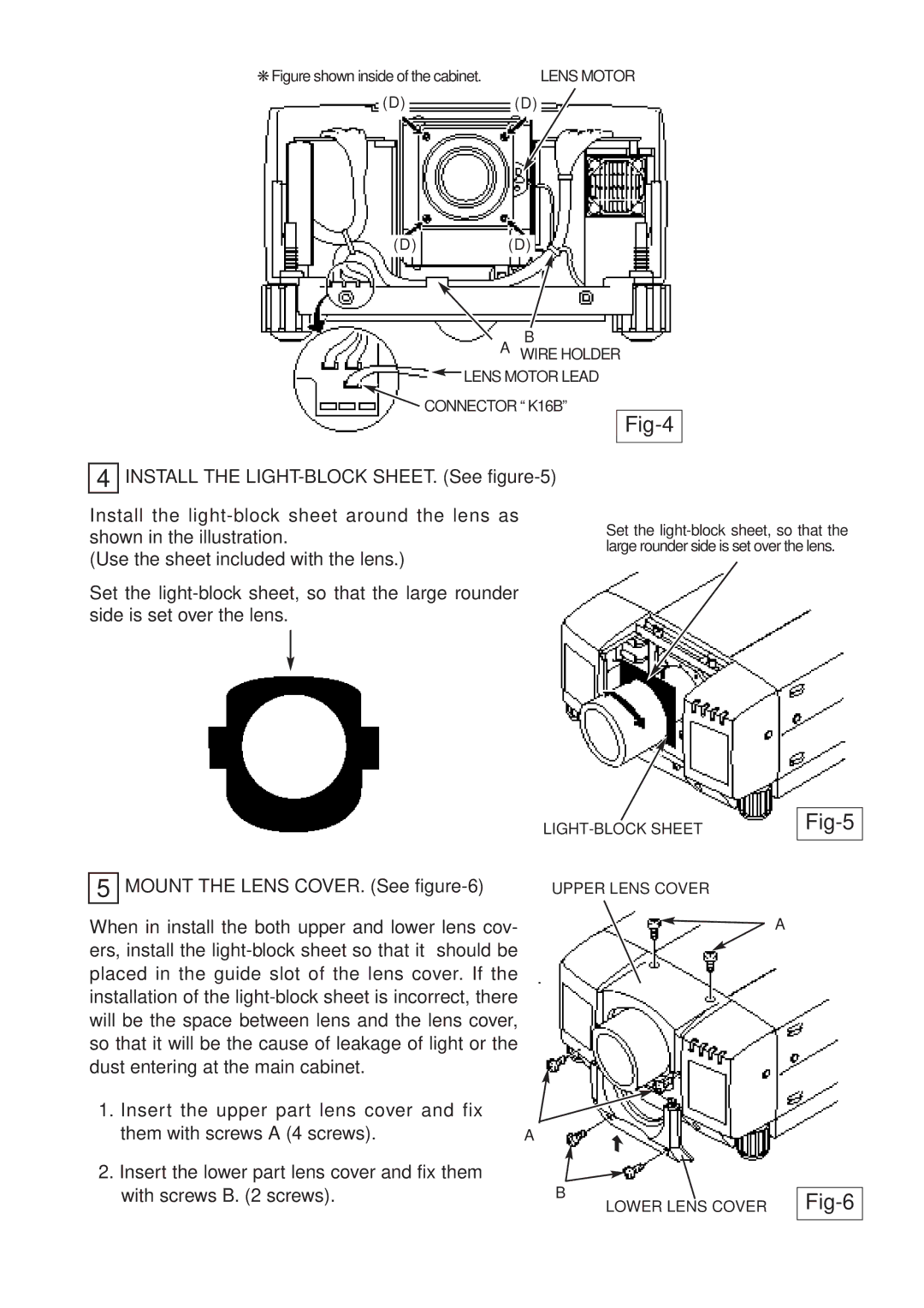 Sanyo LNS-S02Z installation manual Fig-4, Fig-5, Fig-6 