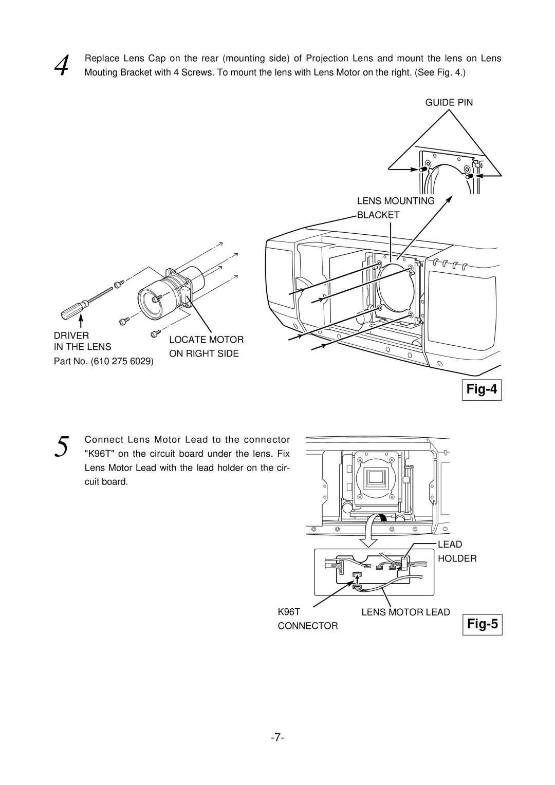 Sanyo LNS-S03 manual Lead Holder 