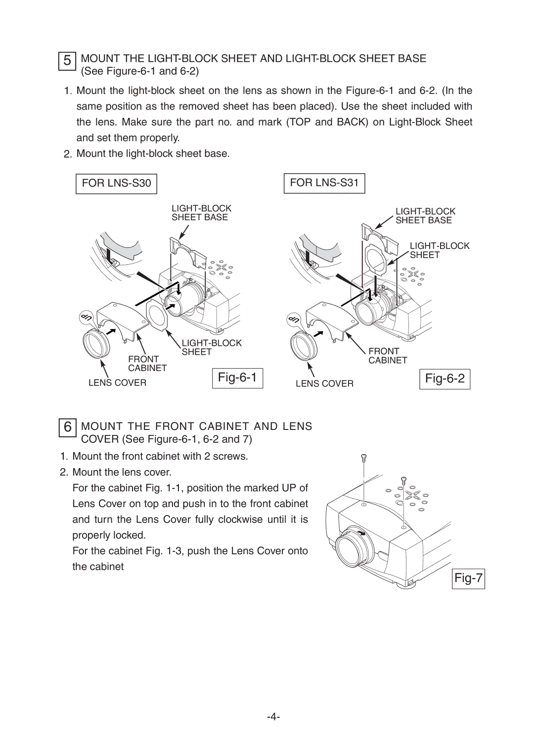 Sanyo LNS-S31, LNS-S30 manual Fig-6-2, Fig-7 