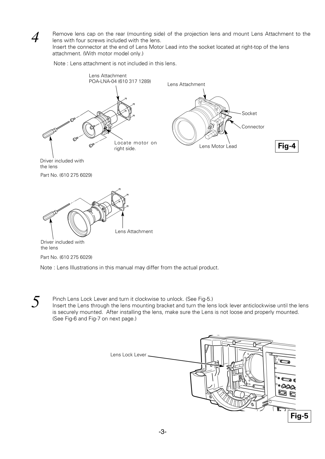 Sanyo LNS-W05, LNS-W06, LNS-W07, LNS-W04 manual Fig-4, Fig-5 