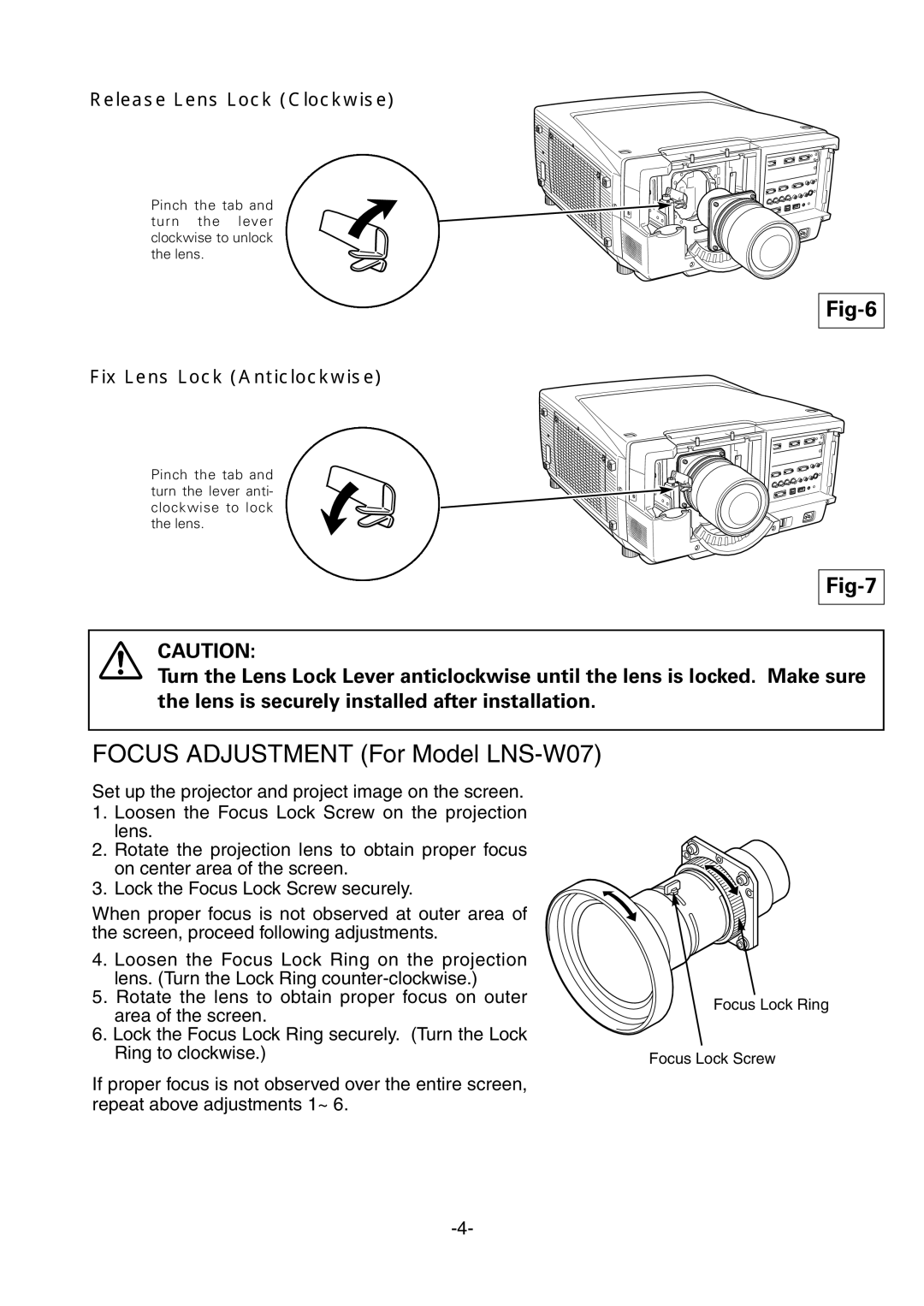 Sanyo LNS-W06, LNS-W05, LNS-W07, LNS-W04 manual Fig-6, Fig-7 