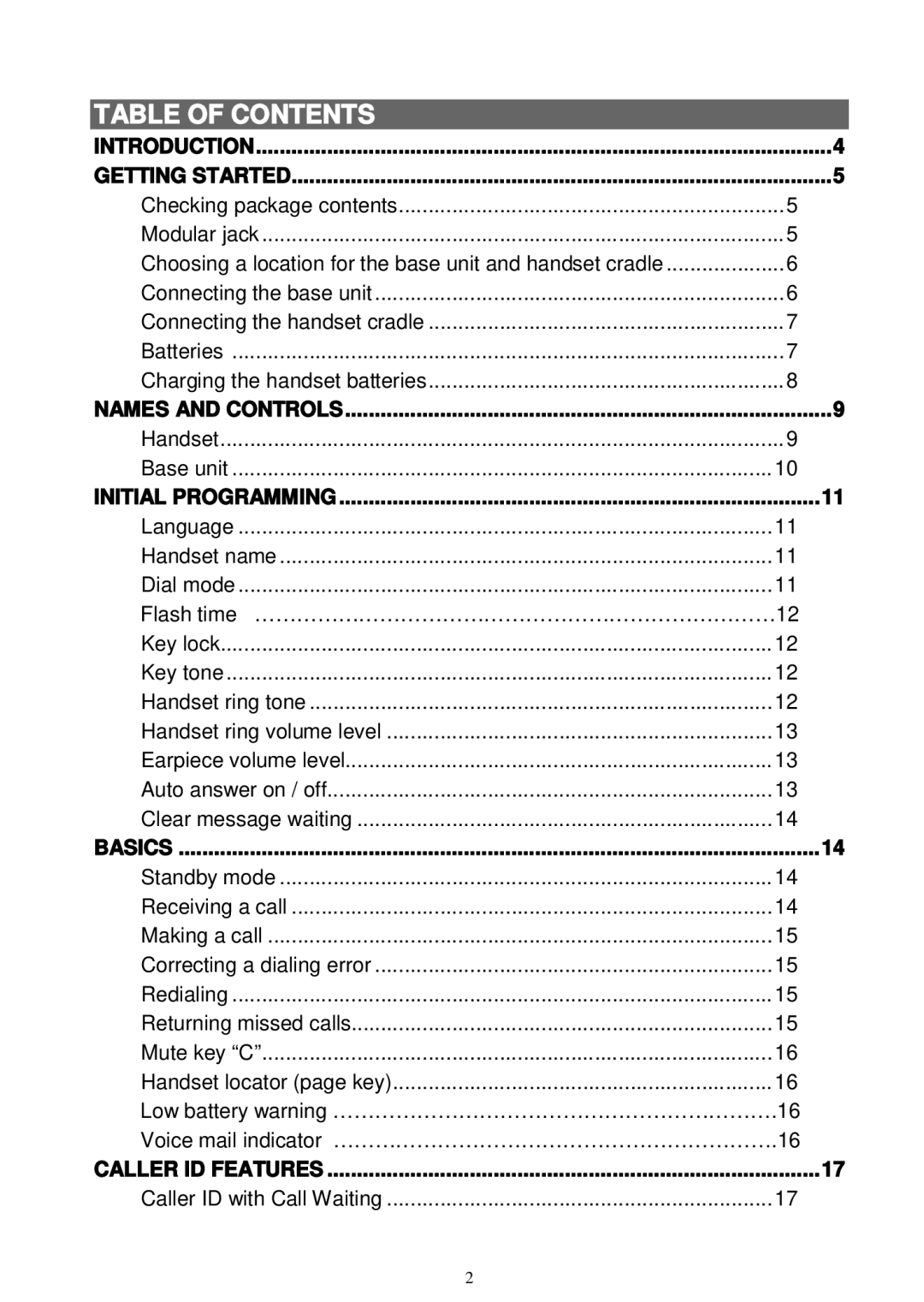 Sanyo LNS-W10 instruction manual Table of Contents 