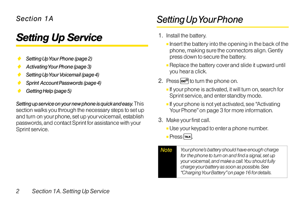 Sanyo LX manual Setting Up Service, Setting UpYourPhone, Install the battery 