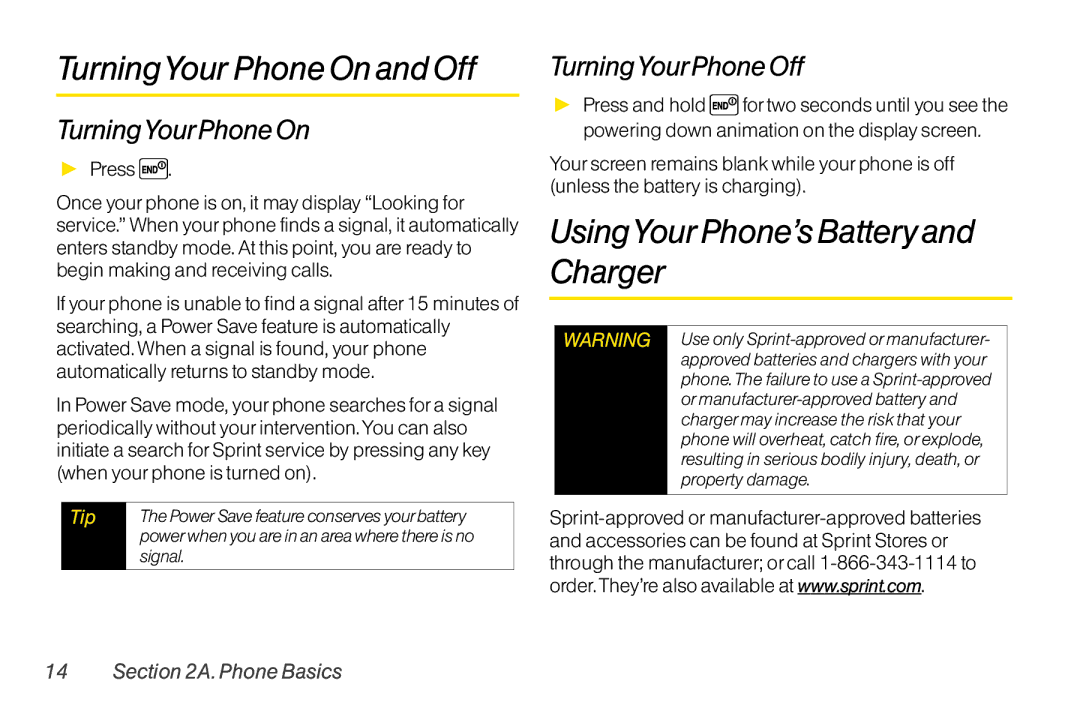 Sanyo LX TurningYour Phone On and Off, UsingYourPhone’s Battery and Charger, TurningYourPhone On, TurningYourPhone Off 