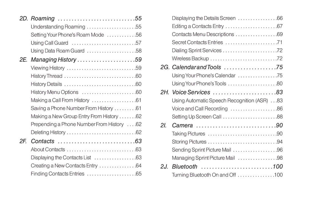 Sanyo LX manual 2H. Voice Services 