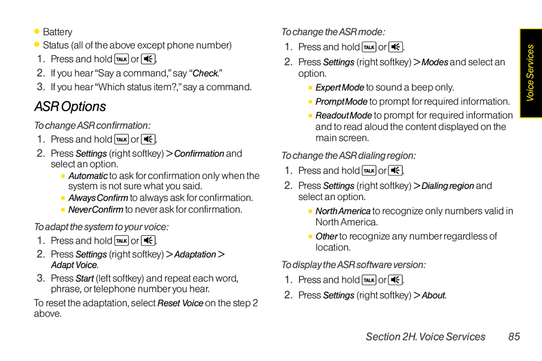 Sanyo LX manual ASR Options 