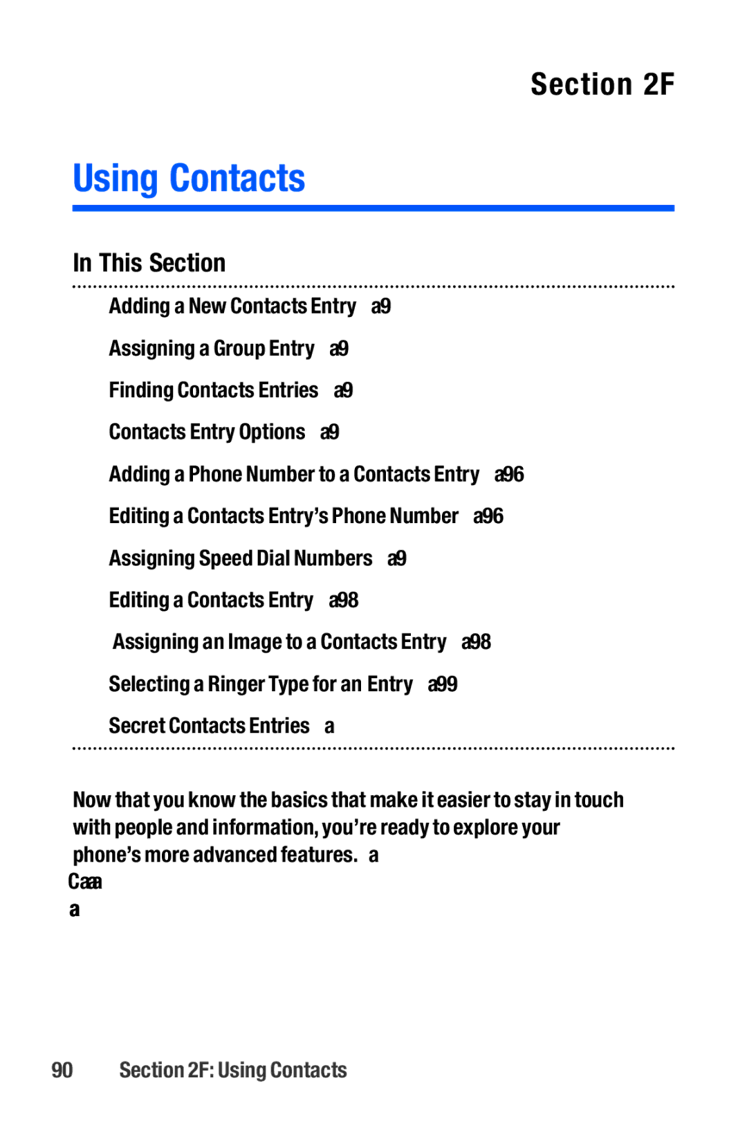 Sanyo M1 manual Using Contacts 