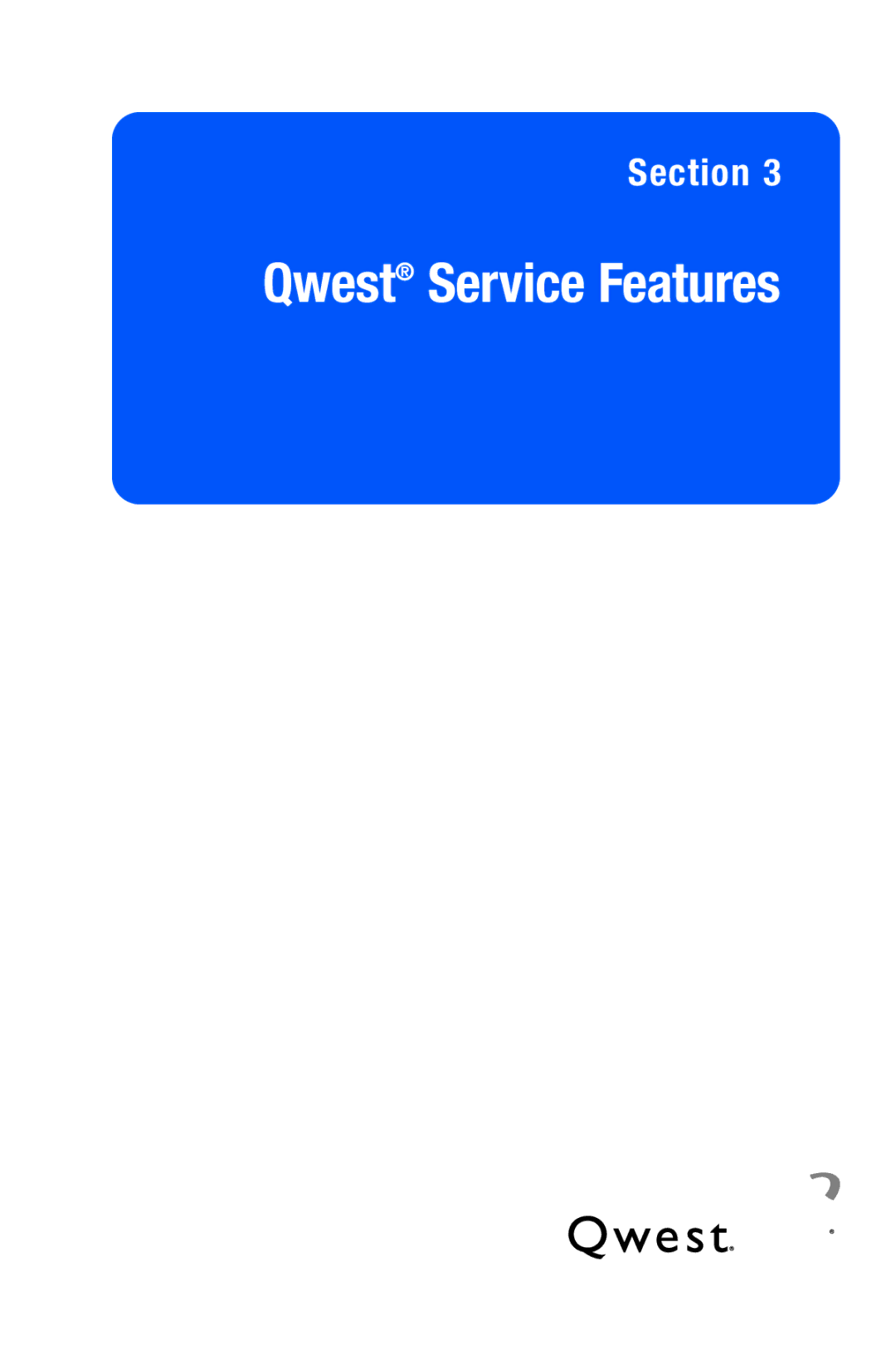 Sanyo M1 manual Qwest Service Features 