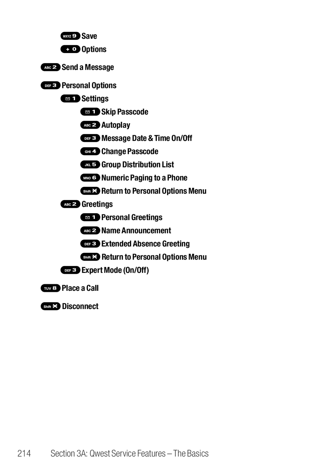 Sanyo M1 manual Qwest Service Features The Basics 