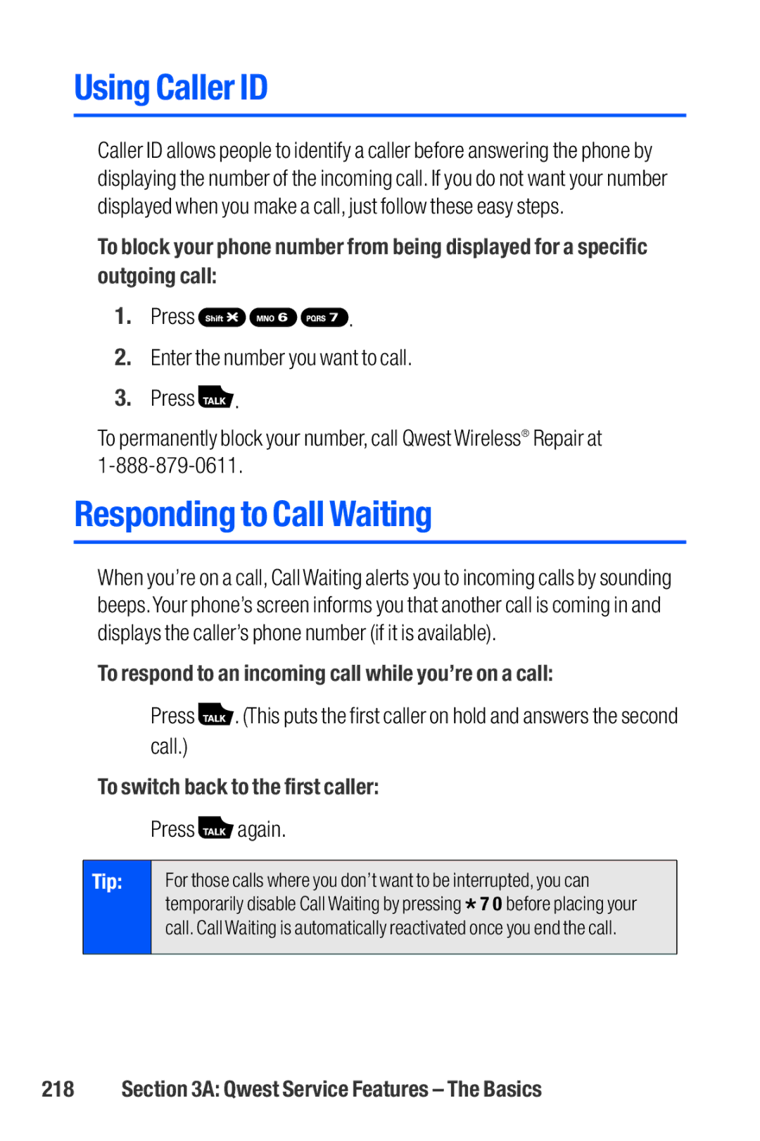 Sanyo M1 Using Caller ID, Responding to Call Waiting, To respond to an incoming call while you’re on a call,  Press again 