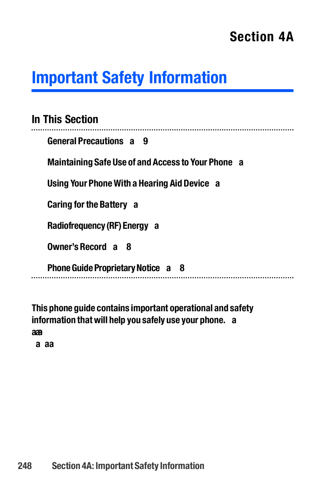 Sanyo M1 manual Important Safety Information,  General Precautions 