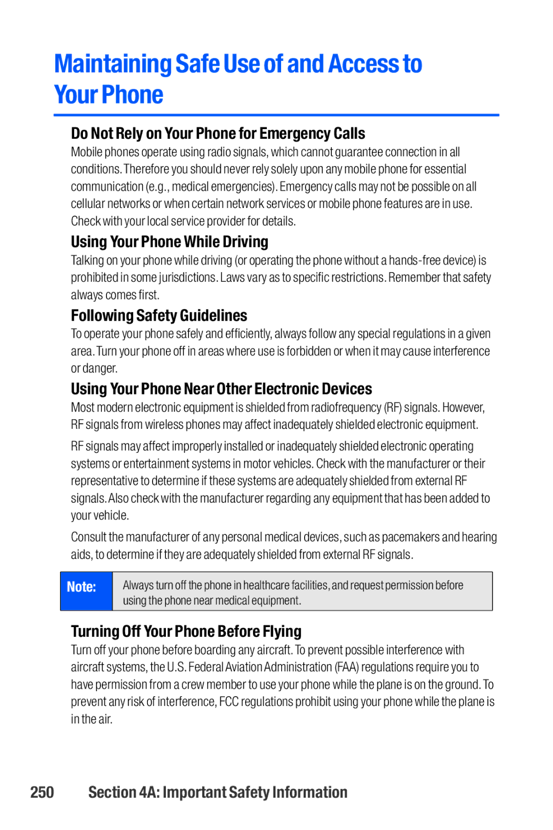 Sanyo M1 manual Maintaining Safe Use of and Access to Your Phone 