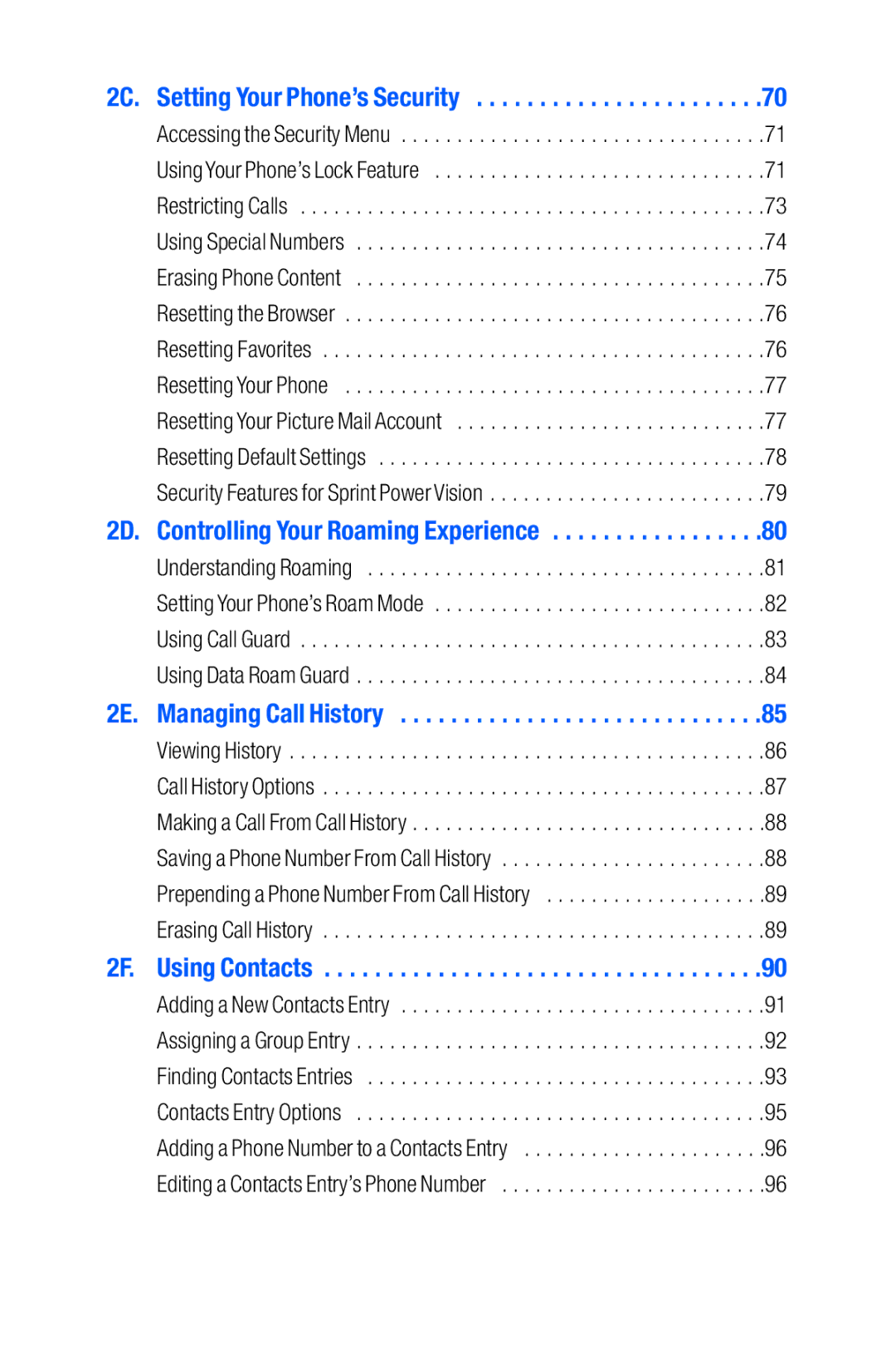 Sanyo M1 manual 2D. Controlling Your Roaming Experience 