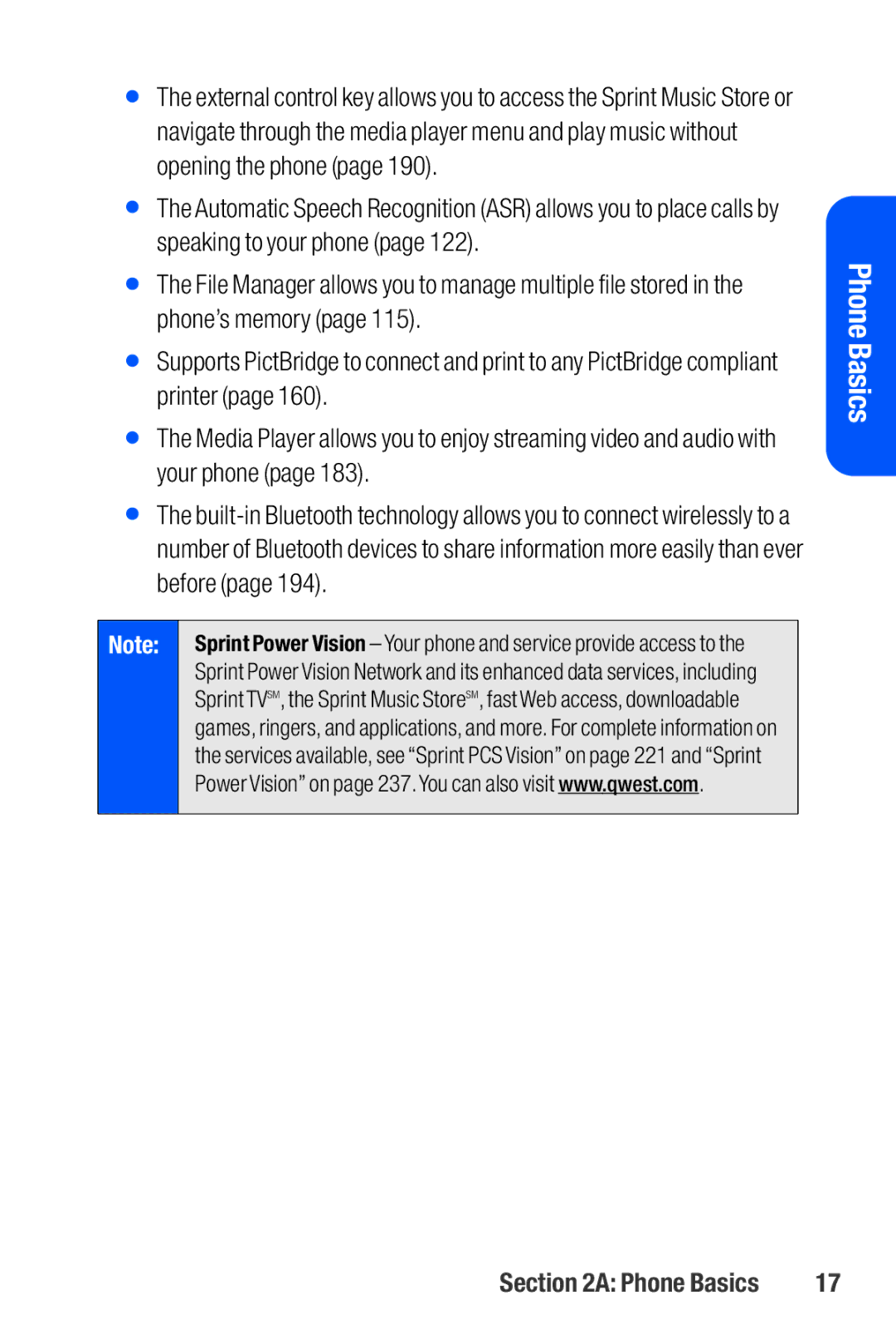 Sanyo M1 manual Sprint Power Vision Your phone and service provide access to 