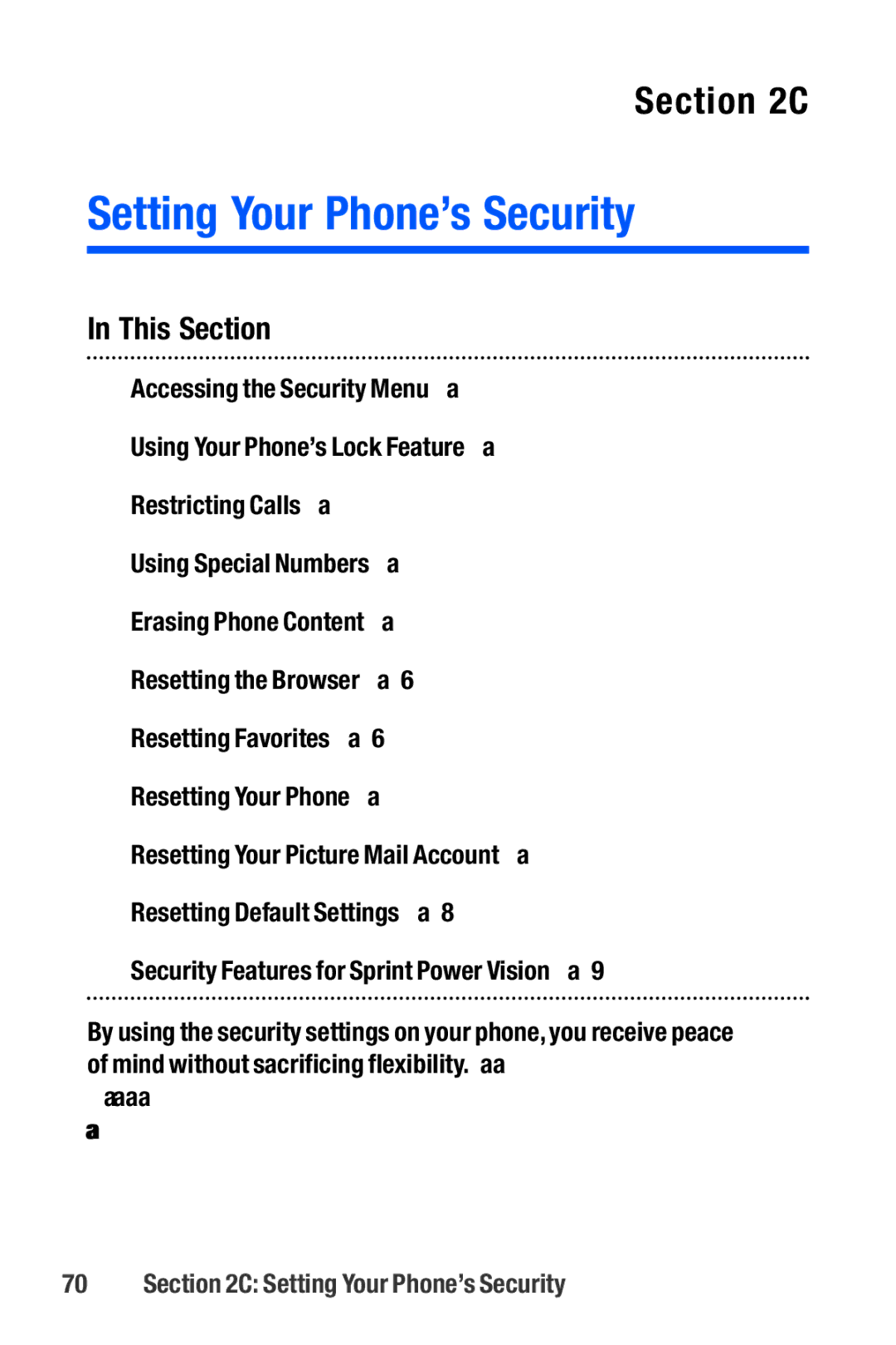 Sanyo M1 manual Setting Your Phone’s Security 