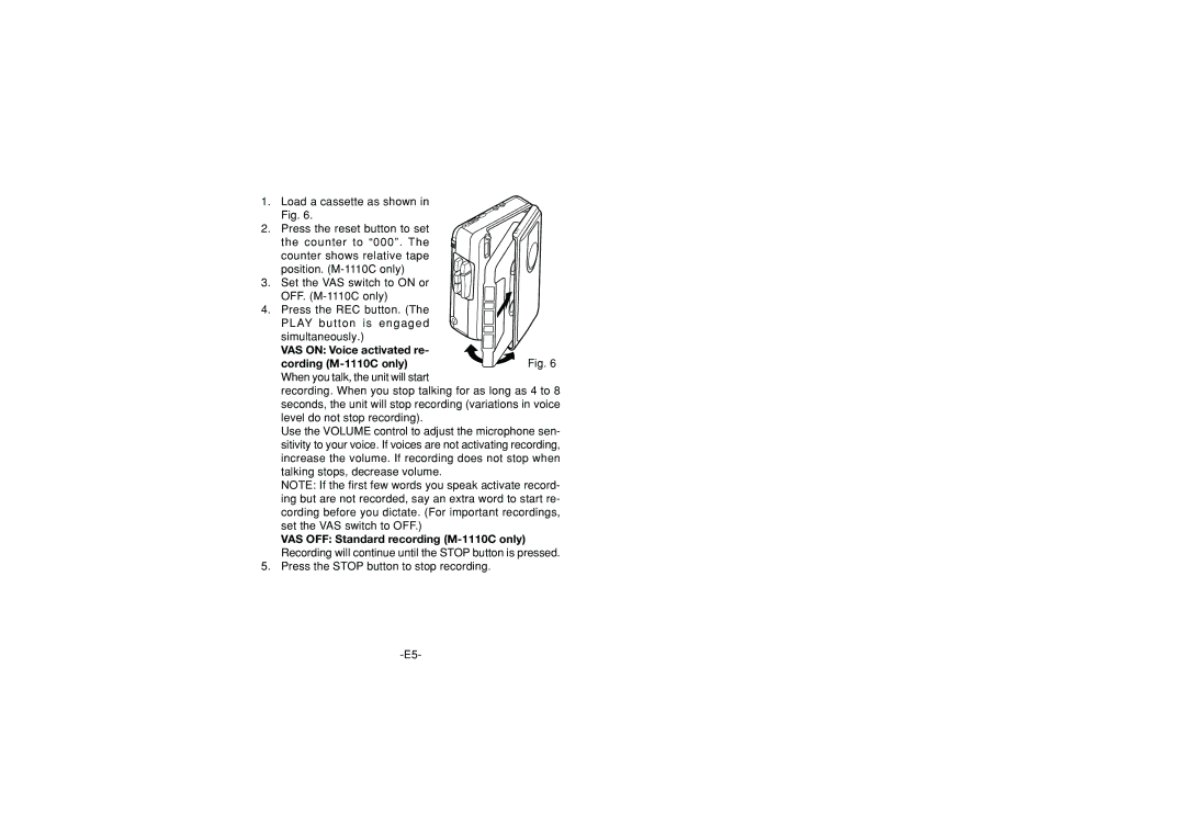 Sanyo M1060C, M1110C instruction manual Press the Stop button to stop recording 