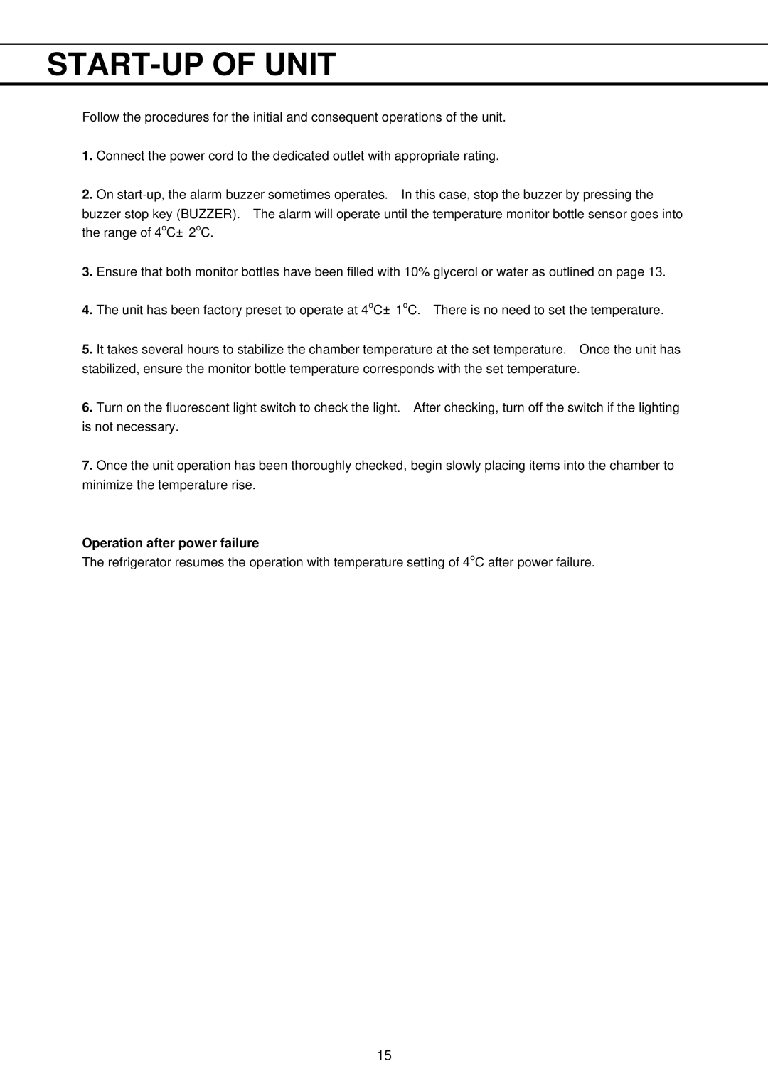 Sanyo MBR-304DR instruction manual START-UP of Unit, Operation after power failure 