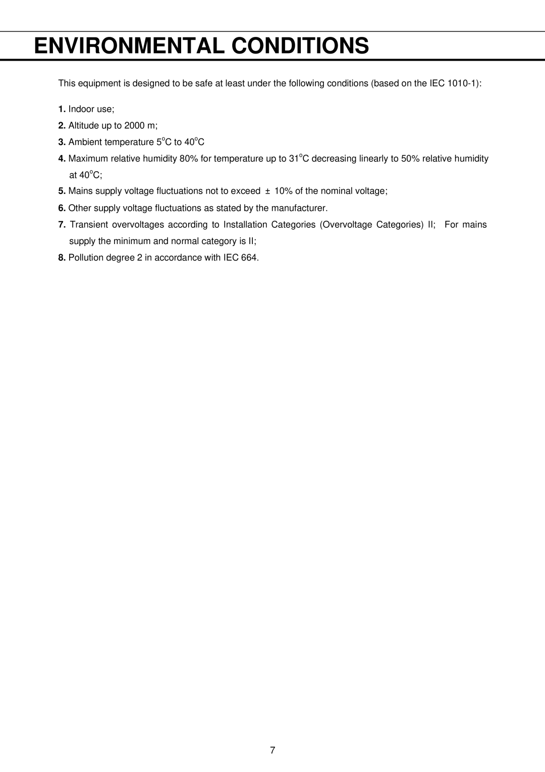 Sanyo MBR-304DR instruction manual Environmental Conditions 