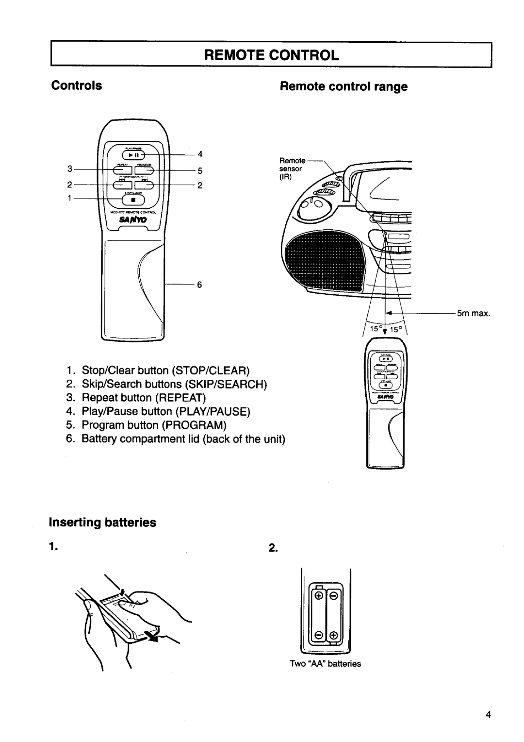 Sanyo MCD-X77L manual 