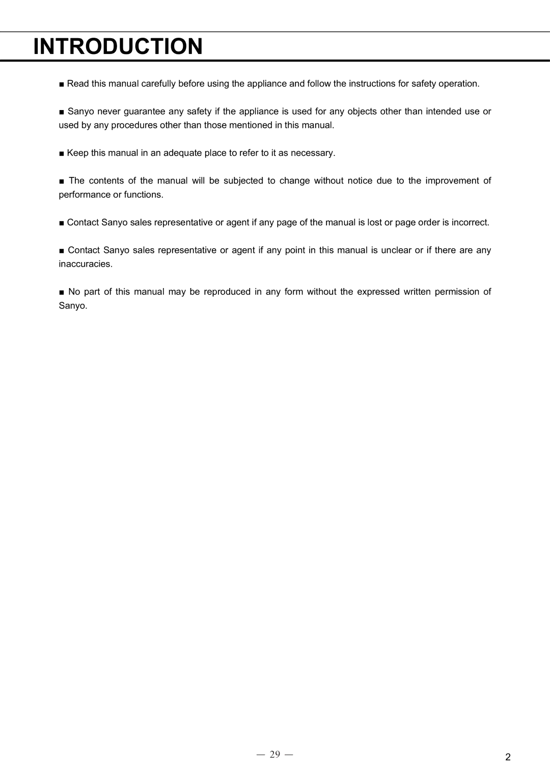 Sanyo MDF-594C instruction manual Introduction 