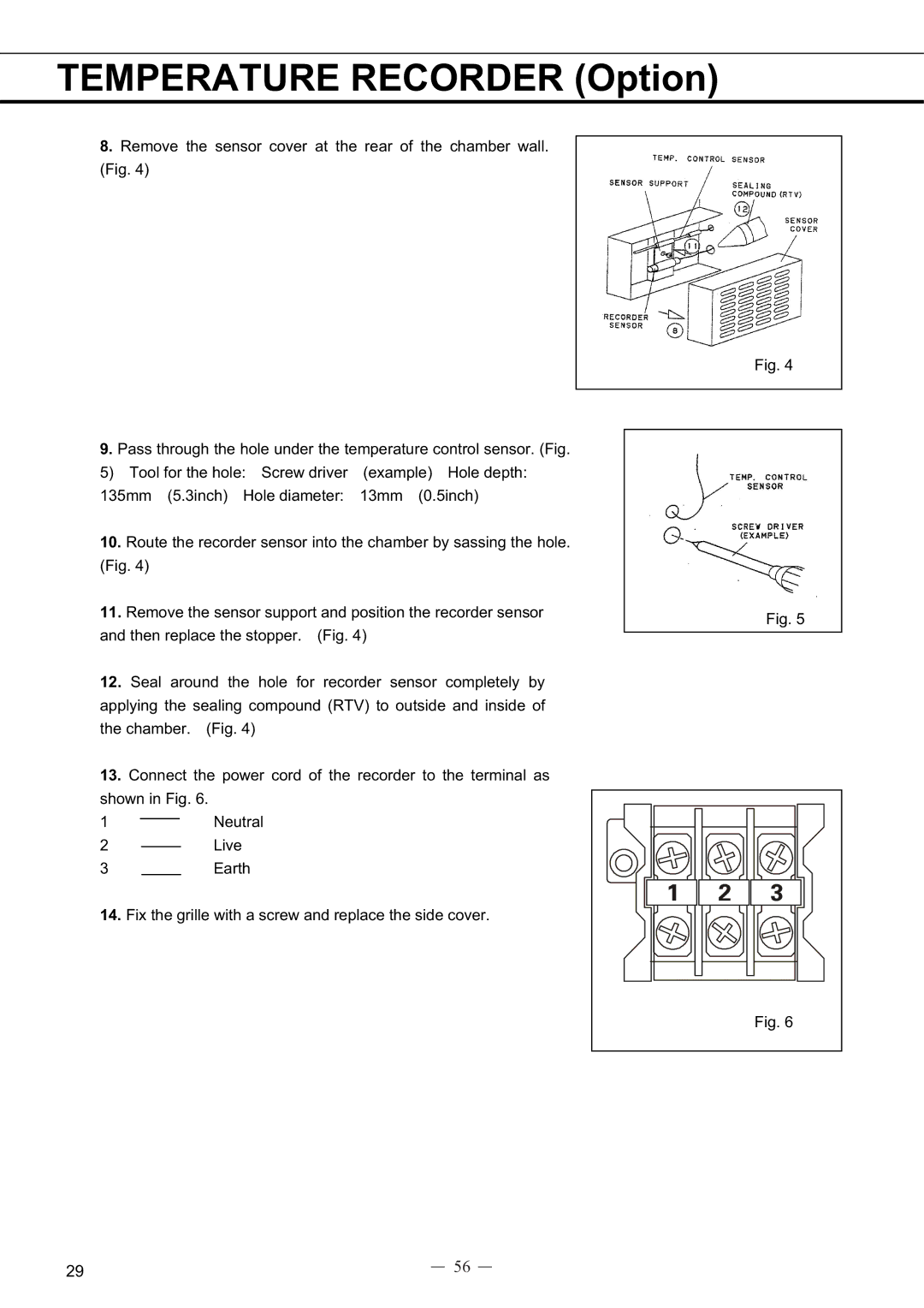 Sanyo MDF-594C instruction manual Temperature Recorder Option 