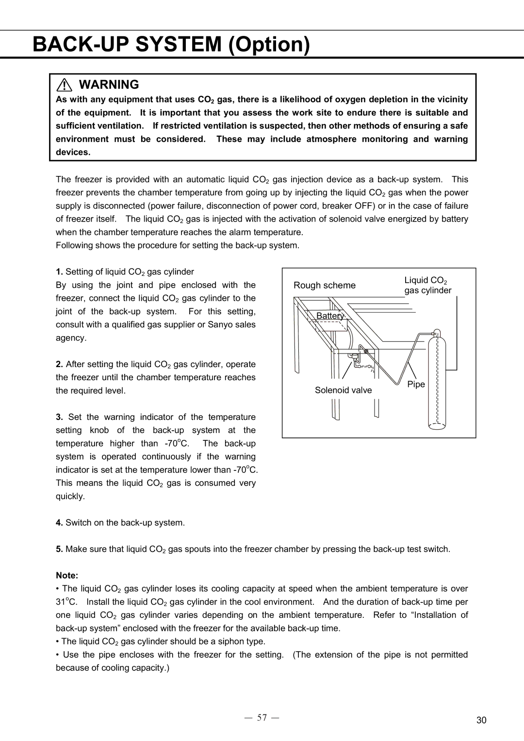 Sanyo MDF-594C instruction manual BACK-UP System Option 