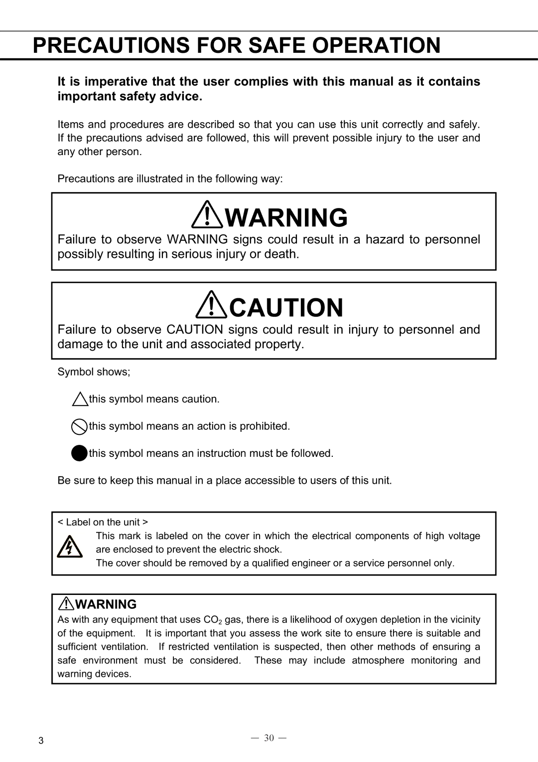 Sanyo MDF-594C instruction manual Precautions for Safe Operation 