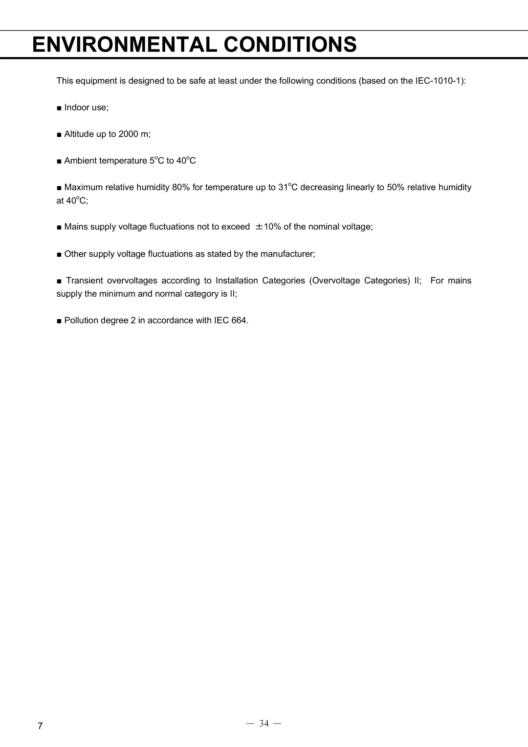 Sanyo MDF-594C instruction manual Environmental Conditions 