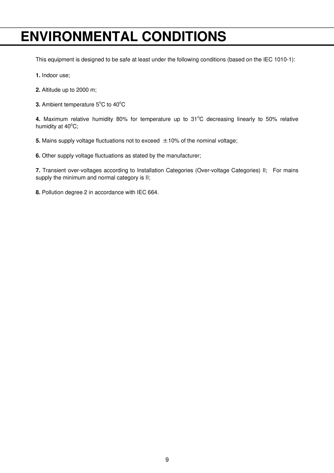 Sanyo MDF-593AT, MDF-793AT instruction manual Environmental Conditions 