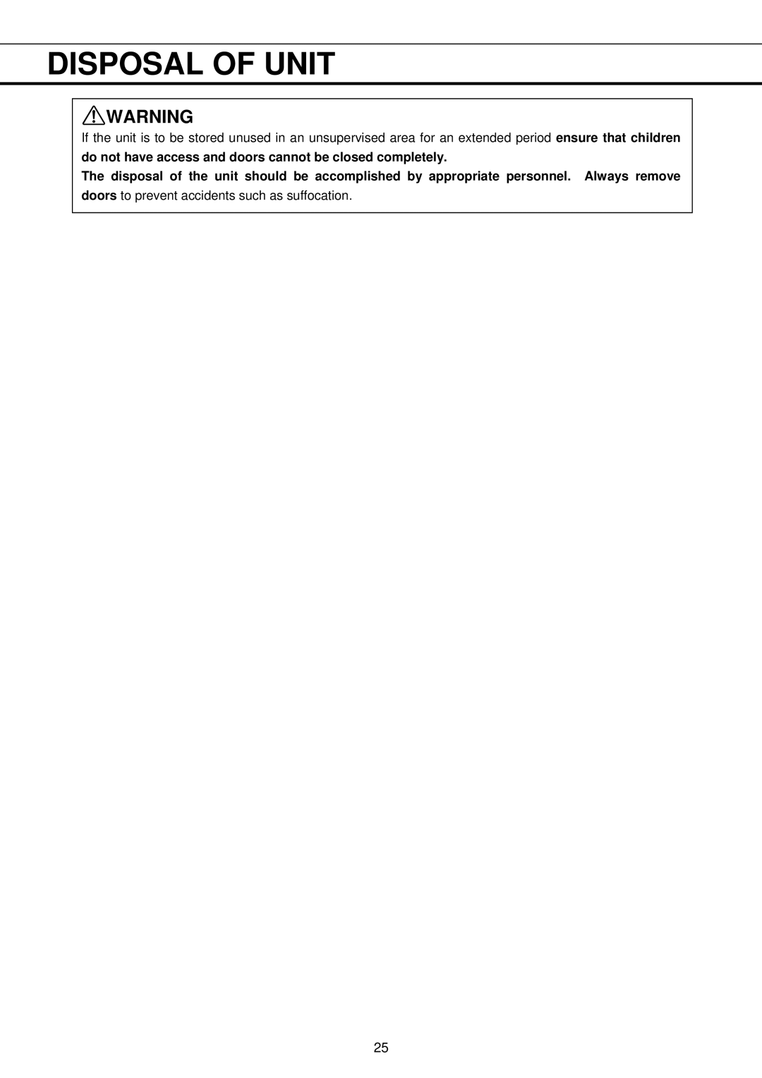 Sanyo MDF-593AT, MDF-793AT instruction manual Disposal of Unit 