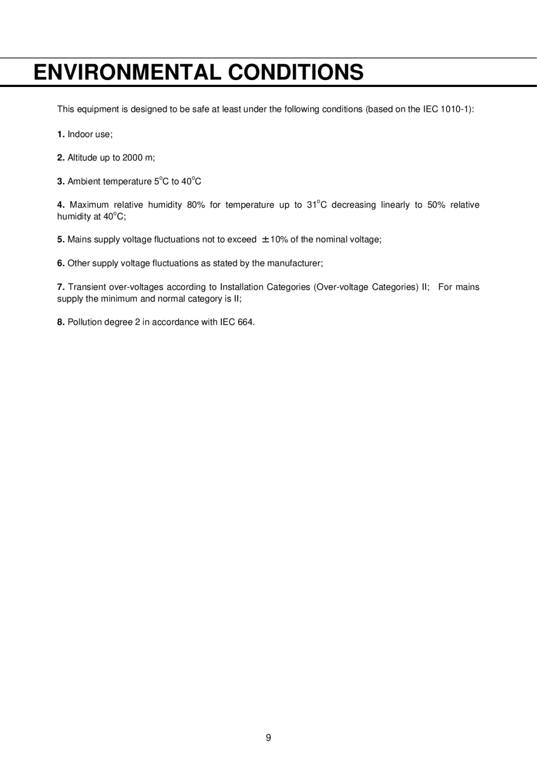 Sanyo MDF-793C, MDF-593C instruction manual Environmental Conditions 