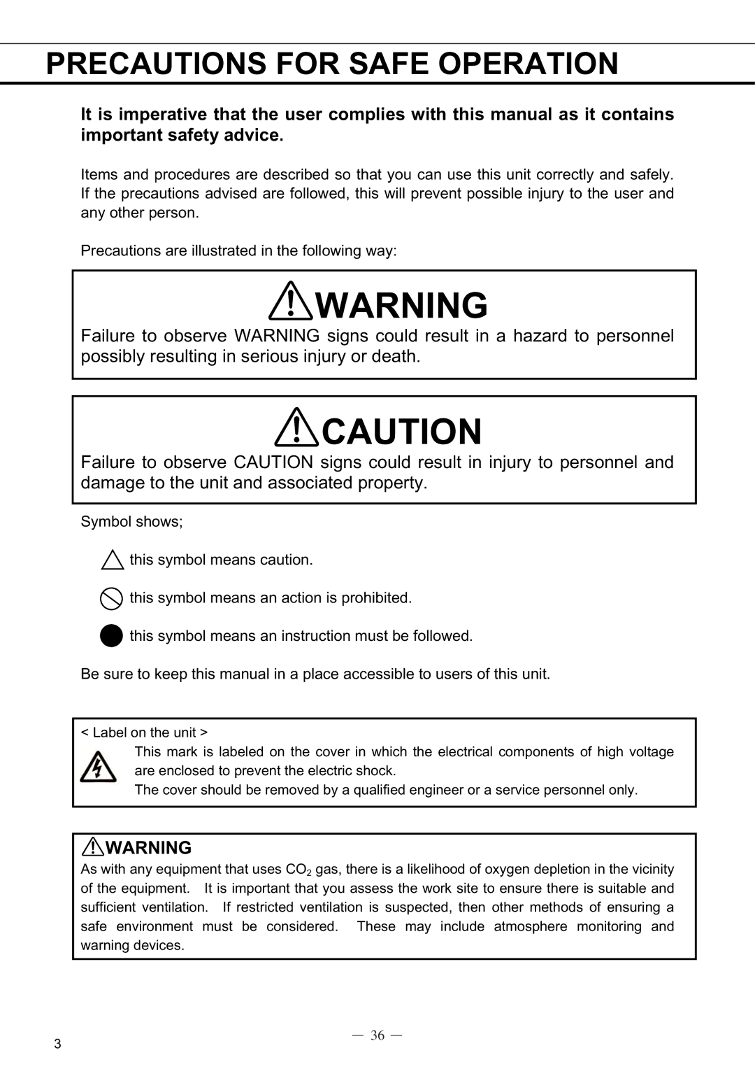 Sanyo MDF-C8V service manual Precautions for Safe Operation 