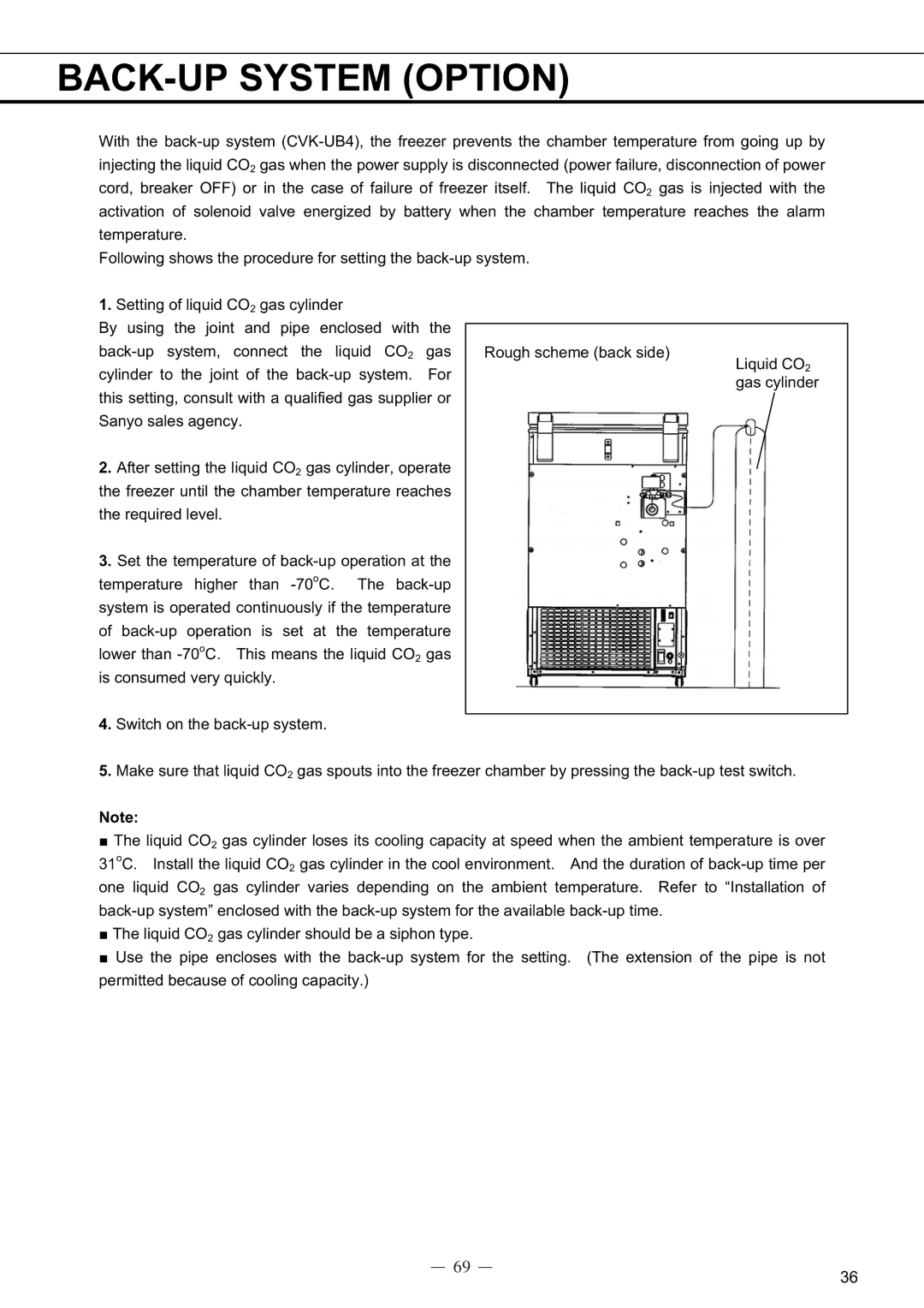 Sanyo MDF-C8V service manual BACK-UP System Option 