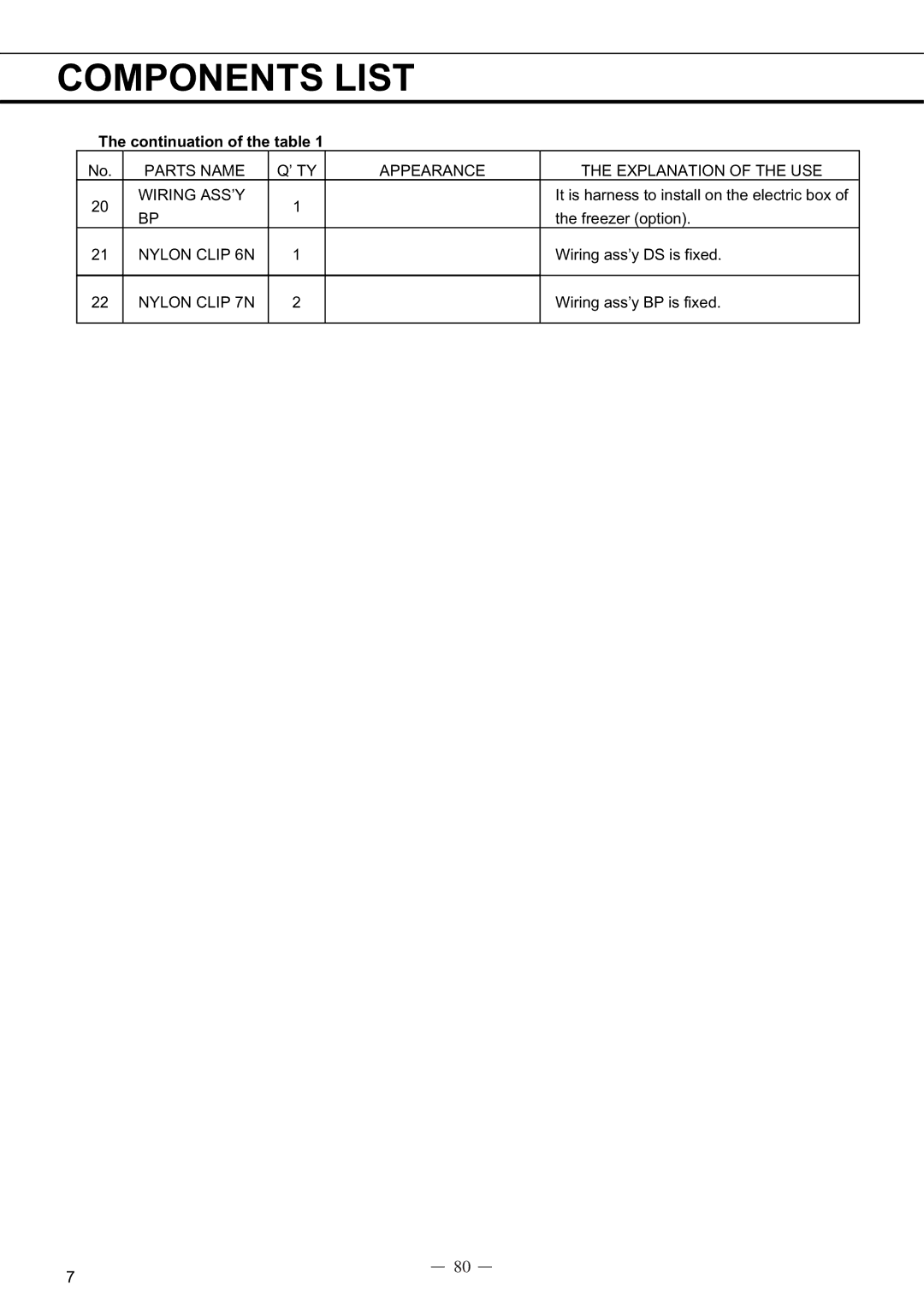 Sanyo MDF-C8V service manual Nylon Clip 6N 