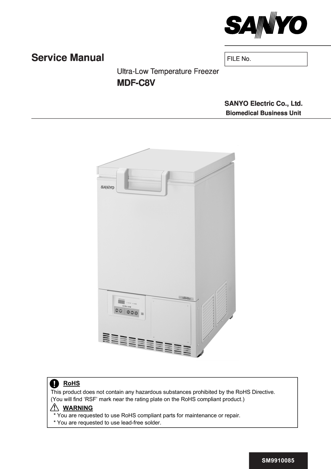 Sanyo manual p r e s e r v a t i o n, 3.0 cu. ft, 42 - 2”, 80C Ultra-LowTemperatureVIP PLUSFreezer - MDF-C8V, Personal 