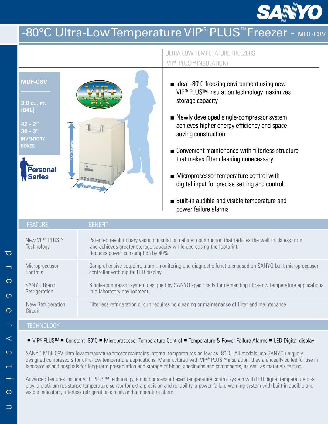 Sanyo MDF-C8V service manual Service Manual, Ultra-LowTemperature Freezer, SANYO Electric Co., Ltd, FILE No 