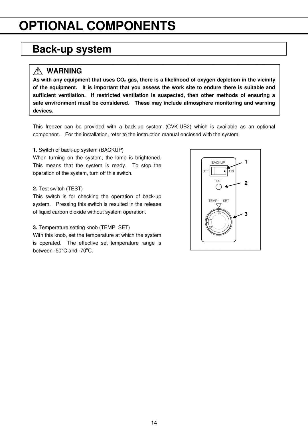 Sanyo MDF-U32V instruction manual Back-up system 