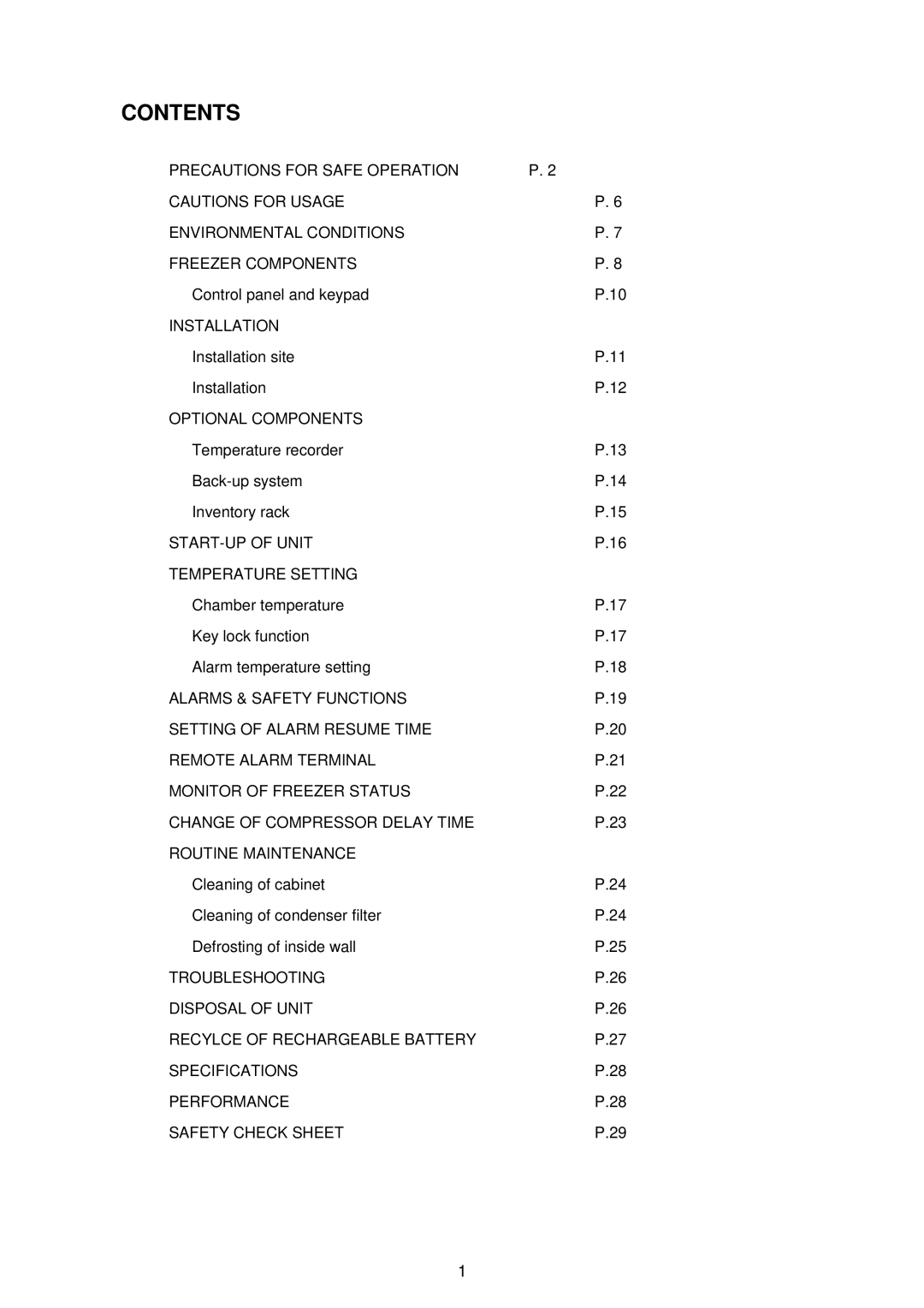 Sanyo MDF-U32V instruction manual Contents 