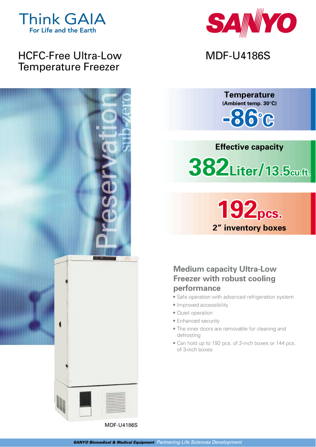 Sanyo MDF-U4186S manual 86˚C, Ambient temp C 