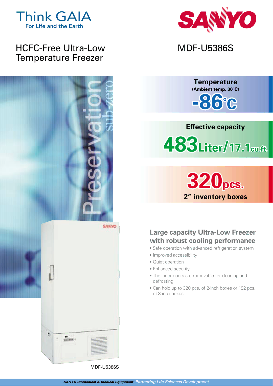 Sanyo MDF-U5386S manual 86˚C, Ambient temp C 