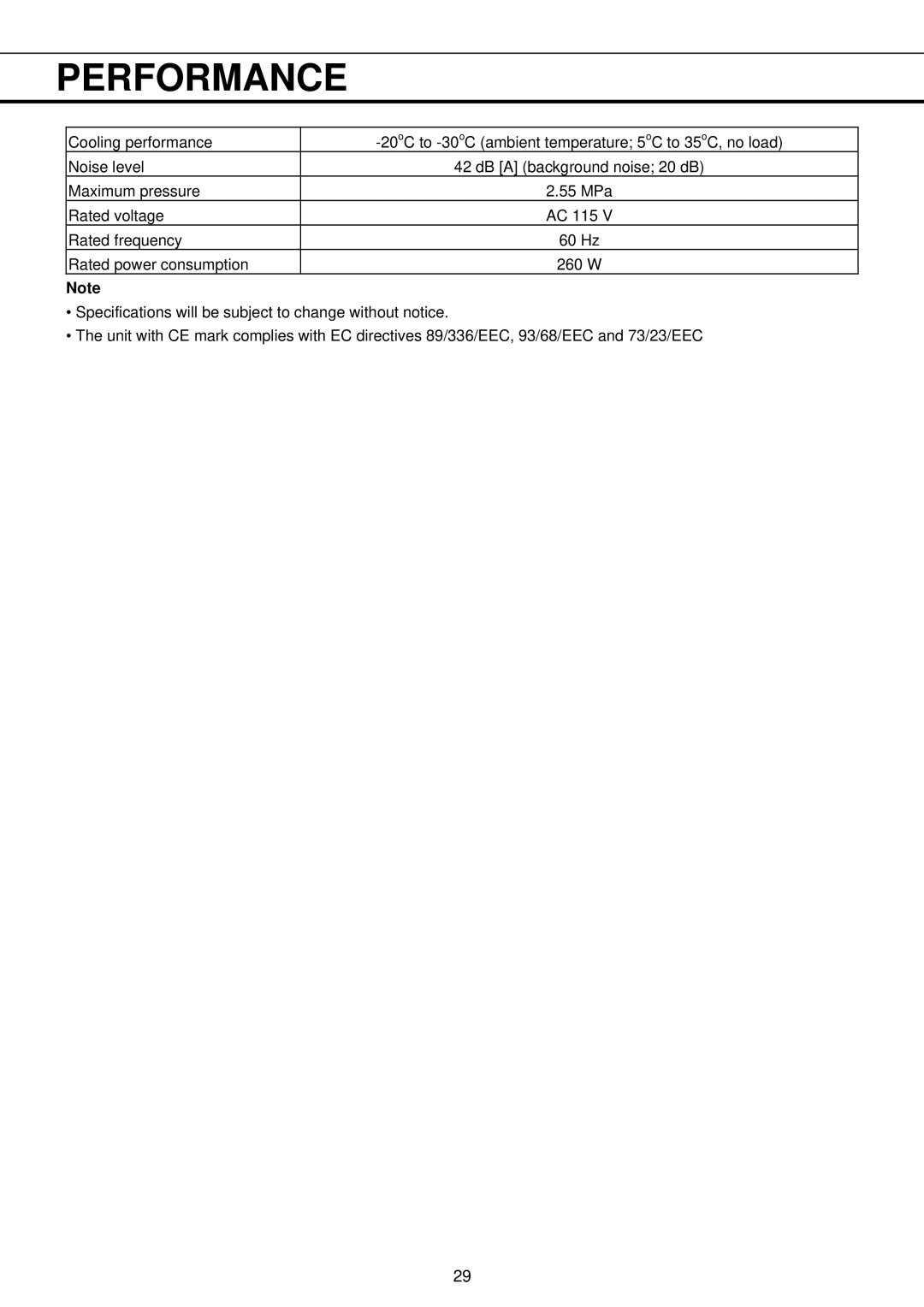 Sanyo MDF-U730M instruction manual Performance 