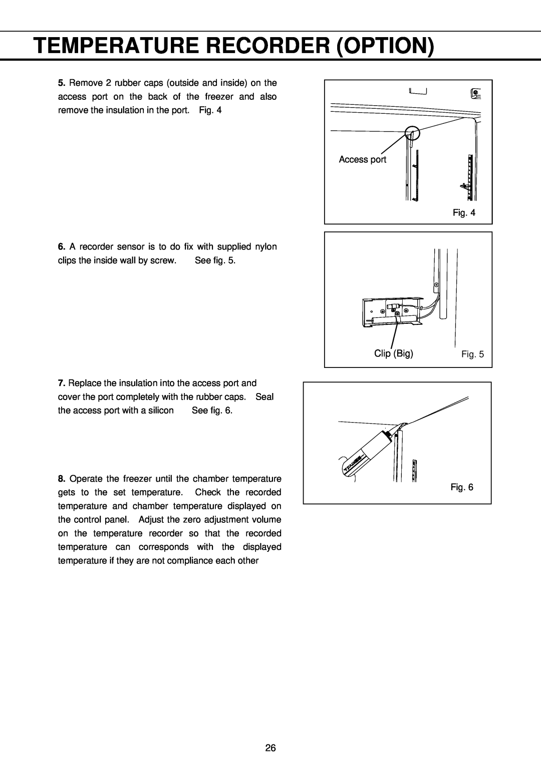 Sanyo MDF-U730M instruction manual Temperature Recorder Option, Clip Big 