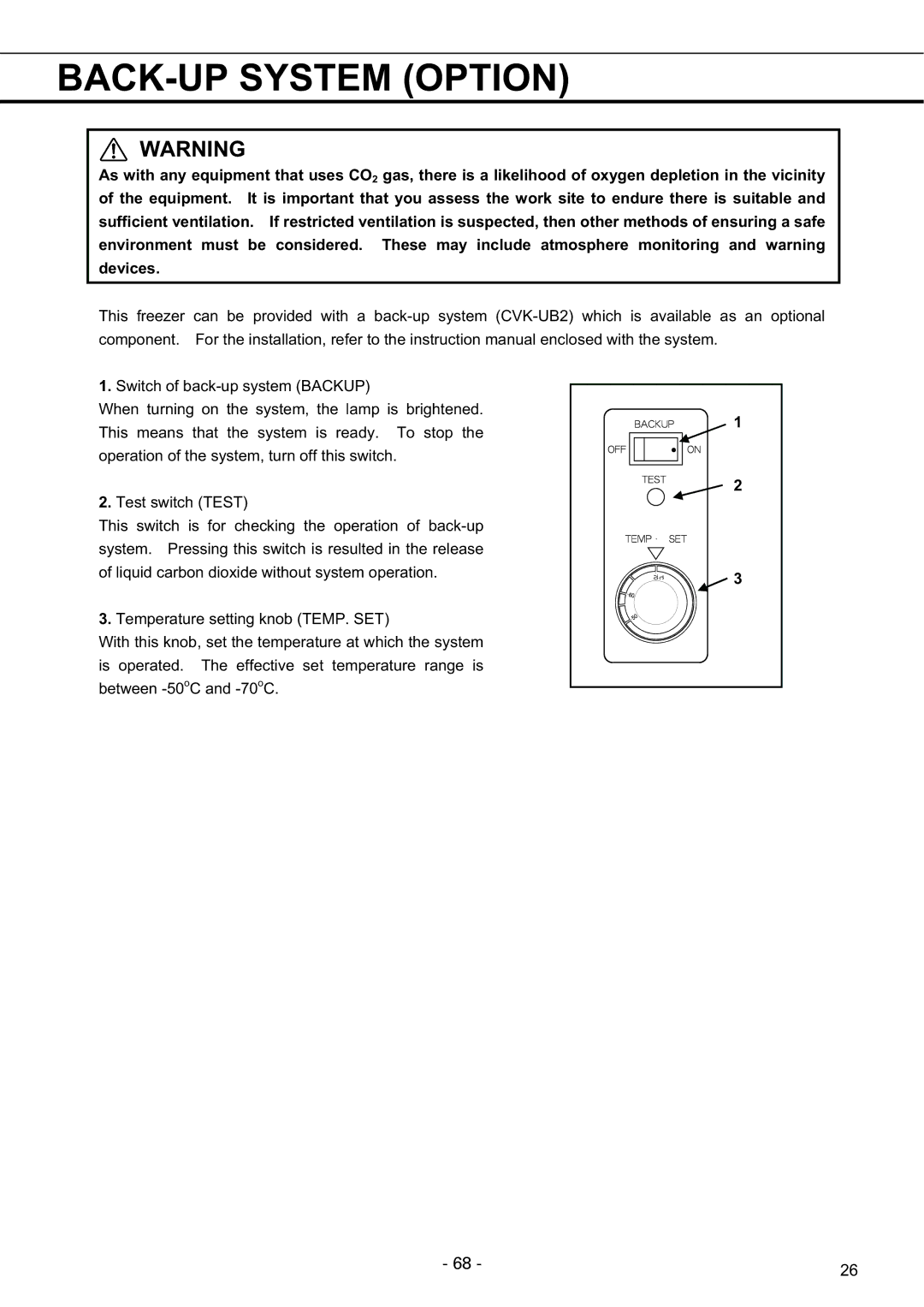 Sanyo MDF-U5486SC, MDF-U7486SC instruction manual BACK-UP System Option 