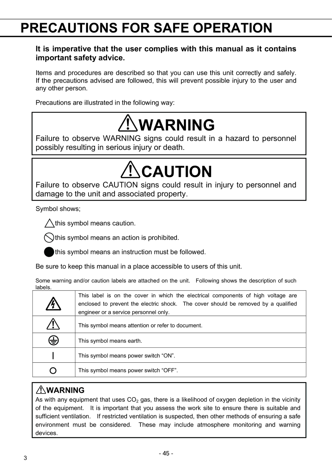 Sanyo MDF-U7486SC, MDF-U5486SC instruction manual Precautions for Safe Operation 